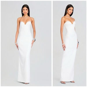 Women's RETROFÊTE White Luna Strapless Maxi Dress S